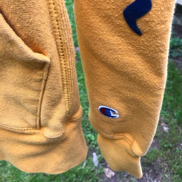 Champion Mustard Hoodie size small medium - Picture 8 of 13